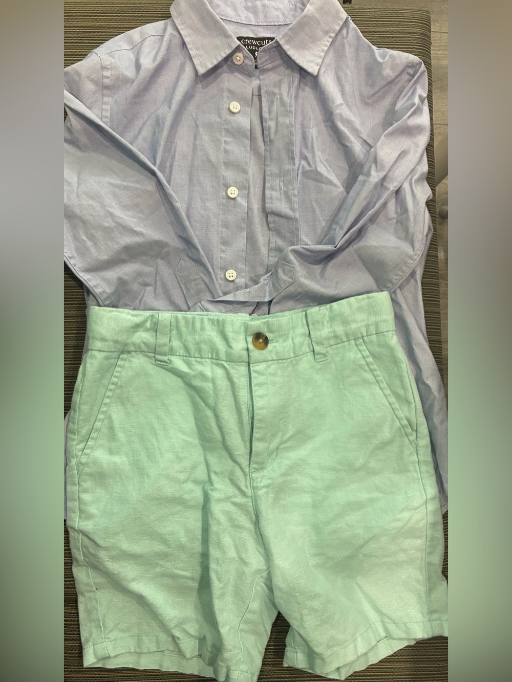 Boys Janie & Jack linen shorts Crewcuts shirt 6 7 dress button down preppy